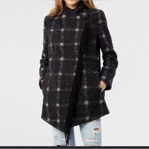 Sam Edelman Asymmetrical Fringe Coat NWT